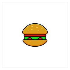 Humberger food illustration design vector