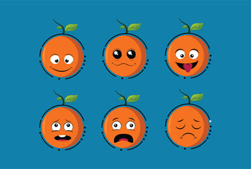 Cute fruit character set. Stock illustration cartoon vector illustration