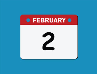 2th February calendar icon. Calendar template for the days of February. vector illustrator.