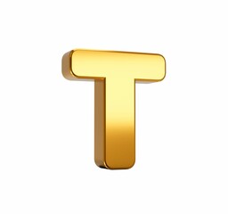 3d illustration of the T alphabet isolated on white background