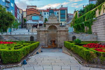 Fountain at a small park at Ourense, Spain
