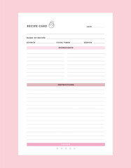 Recipe Card Planner. Cute style with Sean and Sea partners. 