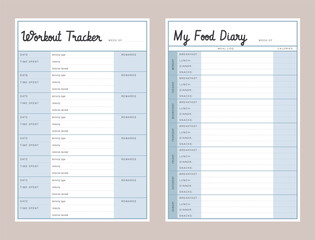 Workout tracker and my food Diary Planner.