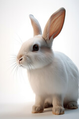 Fototapeta na wymiar adult rabbit, white, white background