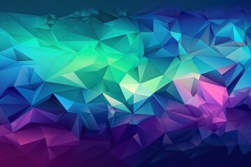 Obraz premium Illustration of colorful triangles creating an abstract background created with Generative AI technology