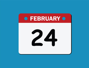 24th February calendar icon. Calendar template for the days of February. vector illustrator.