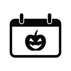 Halloween day calendar date time icon. isolated on white background. vector illustration