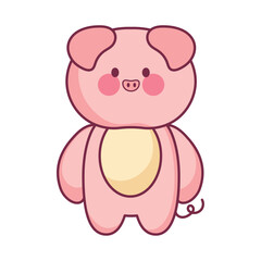 Cute pink pig kawaii