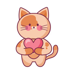 smiling cartoon kitten kawaii