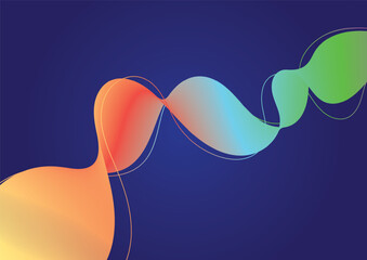 blue background with colorful wave fluid and line