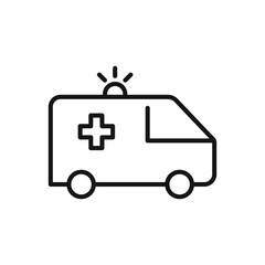 Editable Icon of Ambulance, Vector illustration isolated on white background. using for Presentation, website or mobile app