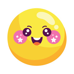 Cute mascot smiling emoji kawaii