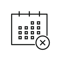 Editable Icon of Delete Schedule reminder, Vector illustration isolated on white background. using for Presentation, website or mobile a