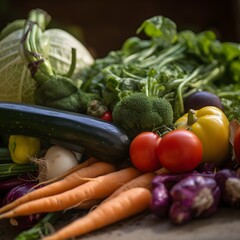 closeup of vegetables, ai