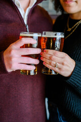 Couple at a brewery drinking 