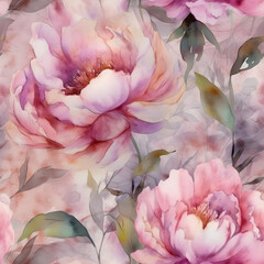 pink rose background,Beautiful pink watercolor peonies ,pink, organza, lines, splashes, wallpaper, texture, Ai generated 