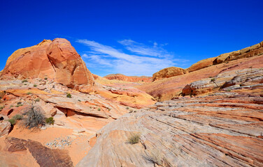 Eroded landscape of Pastel Canyon - Valley of Fire State Park, Nevada