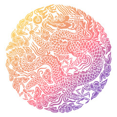 Dragon pattern, an imaginary animal that is a traditional Korean pattern, 한국전통패턴인 상상의동물인 용문양