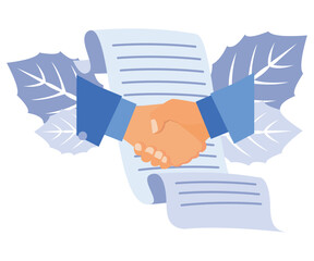  handshake, conclusion of a contract, successful partnership, cooperation,  flat vector modern illustration 