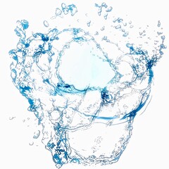 Obraz na płótnie Canvas 抽象的な青い水しぶきの3dイラスト