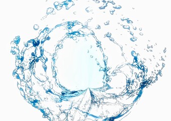 Fototapeta na wymiar 抽象的な青い水しぶきの渦