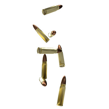 The Bullets falling png image for war or crime concept