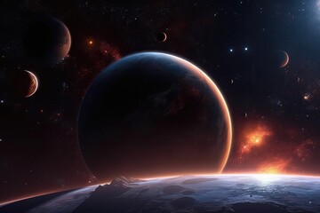 Obraz na płótnie Canvas Starlight Serenade: A Symphony of Planets and Stars in the Cosmos 21