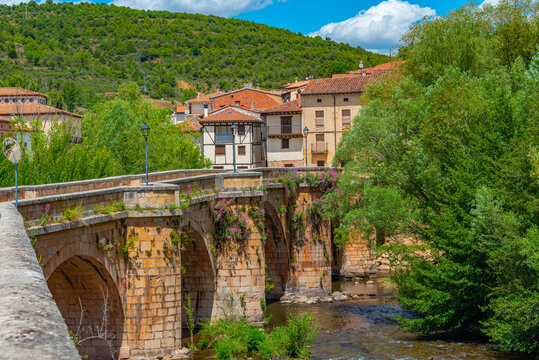 Medieval bridge at Spanish town Covarrubias