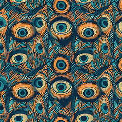 Mesmerizing Optical Illusion Design Pattern with Circles or Eyes