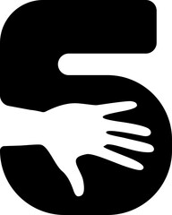 5 Letter includes Hand Icon