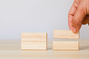 Wooden block, concept of successful business and finance