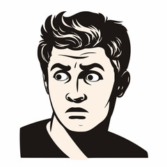 Shocked young man illustration