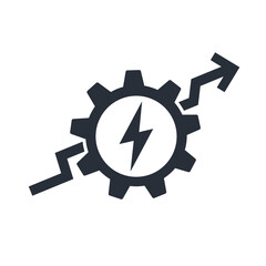 Raise working capacity. Efficiency.Vector linear icon isolated on white background