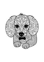 baby dog mandala, baby colouring books 