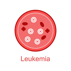 leukemia icon flat color
