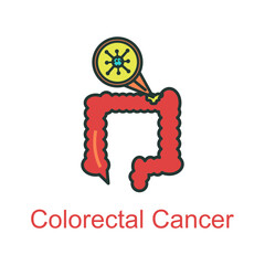 colorectral cancer icon flat color