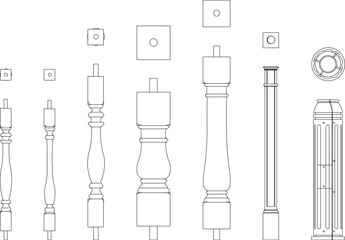 Vector sketch illustration of classic greek roman style decorative column