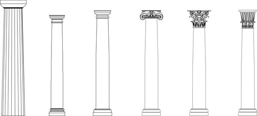 Vector sketch illustration of classic greek roman style decorative column