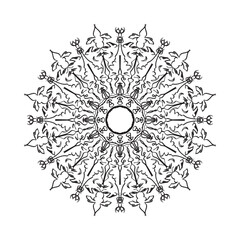 hand drawn indian ornament mandala on background style.