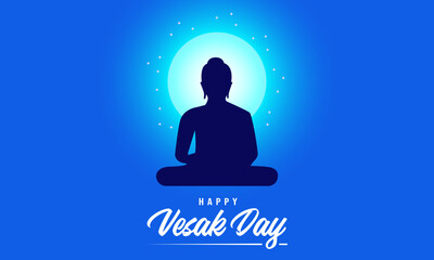 Happy Vesak Day Banner. Buddha Purnima Poster Background. Vector Illustration Eps 10