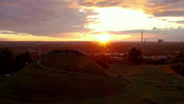 Welcome to summer entertainment - sunrise over Krakus Mound in Krakow, Poland