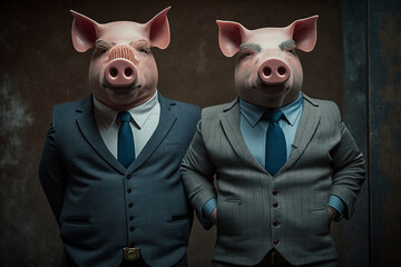 Generative Ai: businessman pig in suit