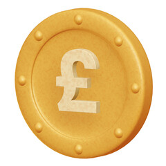 Realistic 3D Pounds Sterling Coin Money Design