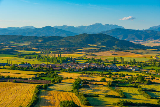 Panorama view of Spanish village Bailo