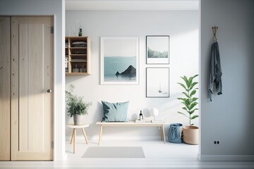 room with minimalist interior  Generative AI