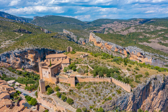 Panorama view of Alquezar village in Spain