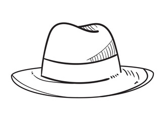 male hat doodle icon