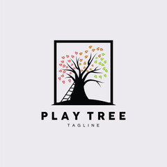 Tree Logo Design, Playground Vector, Education Tree Icon