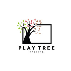 Tree Logo Design, Playground Vector, Education Tree Icon