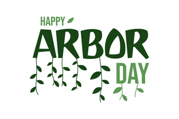 Happy Earth Day .Vector illustration of Arbor day typography with green tree. Arbor day concept. Icon. Logo. Poster.